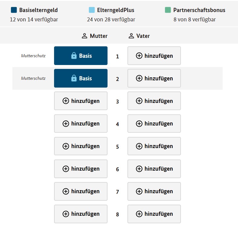 Screenshot Elterngeld-Rechner