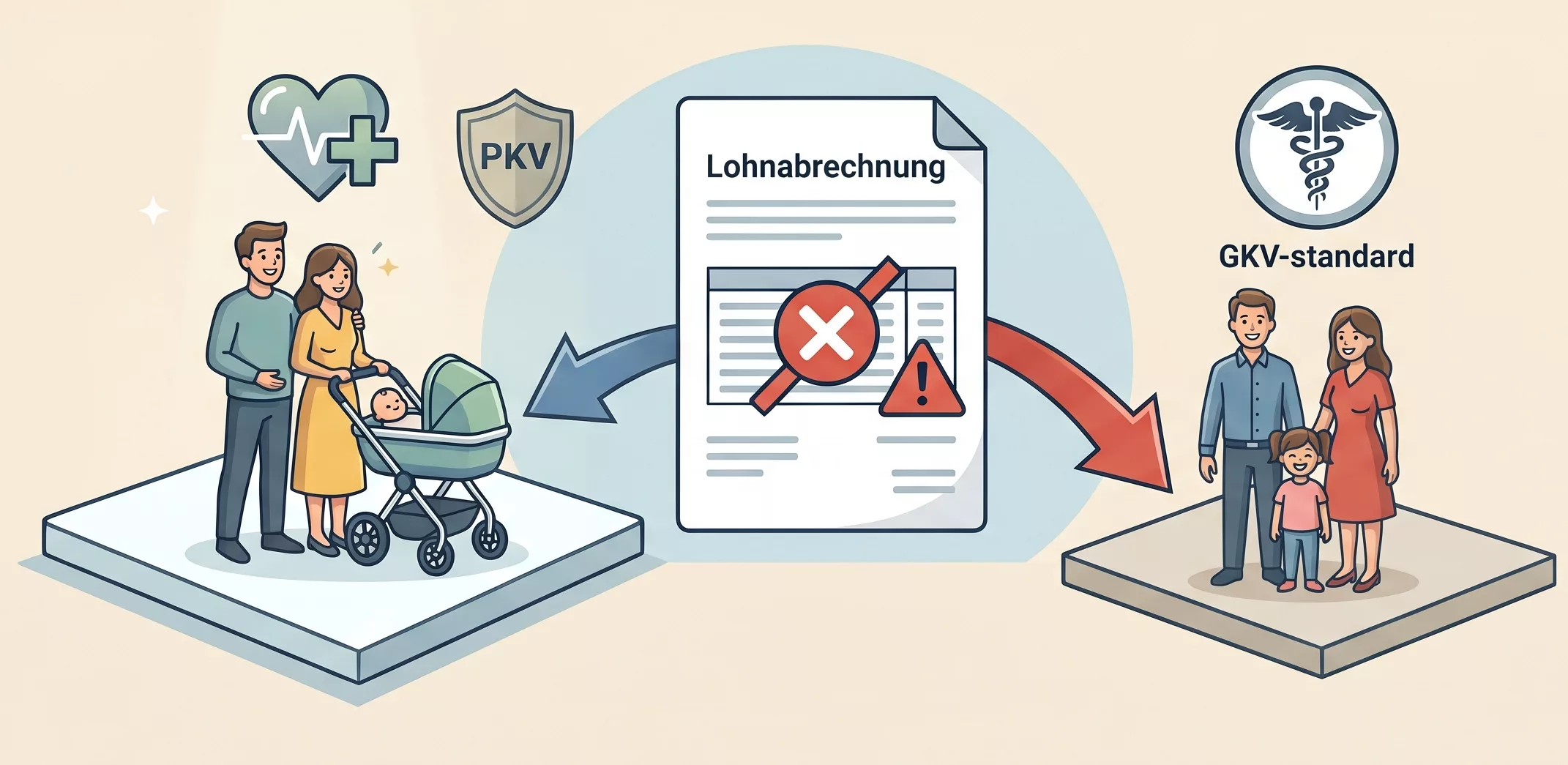PKV in der Elternzeit: Der Payroll-Fehler, der euch zurück in die Pflichtversicherung drängen kann